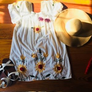 Cute Vintage sunflower dress/ cover up